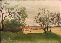 Paysage au clocher (Henri Rousseau) - Muzeo.com