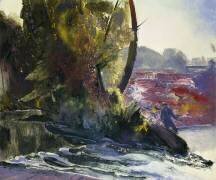 Pêcheur et ruisseau (George Wesley Bellows) - Muzeo.com