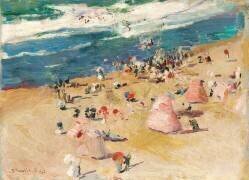 Plage de Biarritz (Joaquin Sorolla y Bastida) - Muzeo.com