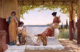 Sur le balcon (John William Godward) - Muzeo.com