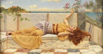 Un réveil heureux (John William Godward) - Muzeo.com