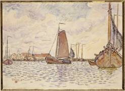 Bateaux à Volendam (Theo van Rysselberghe) - Muzeo.com