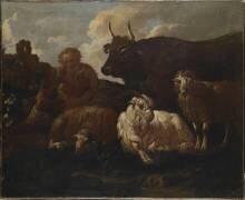 Béliers et moutons (Johann Melchior Roos) - Muzeo.com