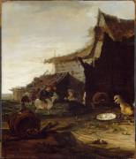 Cour de ferme avec une chèvre (Egbert Lievensz van der Poel) - Muzeo.com