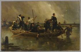 Eclaireurs d'avant-garde passant une rivière (Crimée) (Alphonse de Neuville) - Muzeo.com