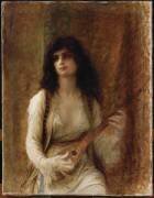 Joueuse de mandoline (Ernest Hébert) - Muzeo.com