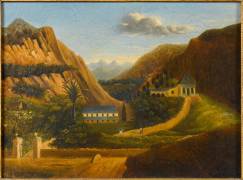 Vue du pavillon des Briars sur l'île de Sainte-Hélène (anonyme) - Muzeo.com