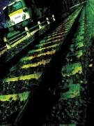 Voies délabrées avec un train (anonyme) - Muzeo.com